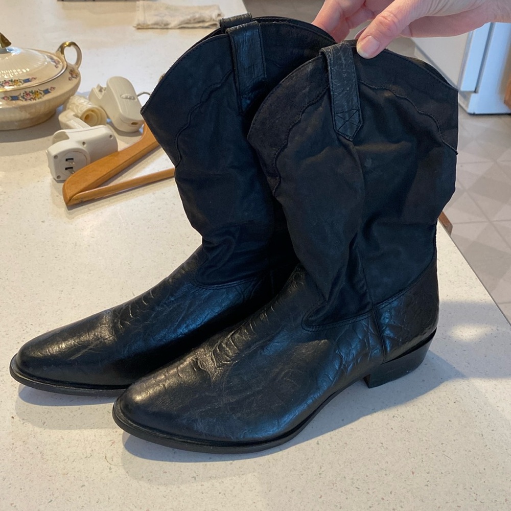 Vintage Black Leather Boots